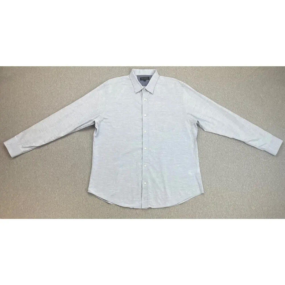 Banana‎ Republic Shirt Mens XL Blue Cotton Soft Wash Tailored Slim Fit Button Up